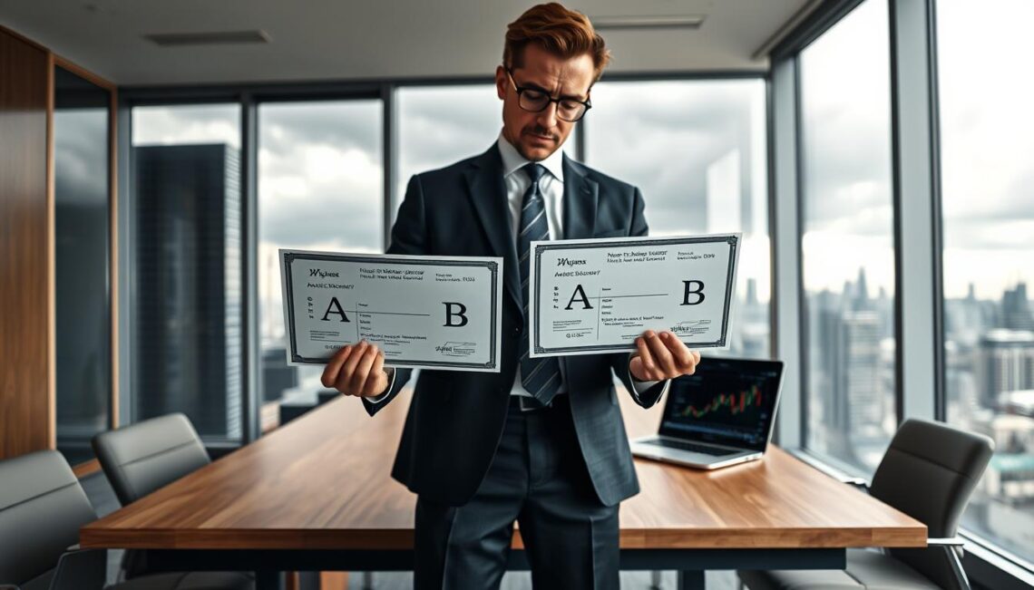 hvad er forskellen på a og b aktier